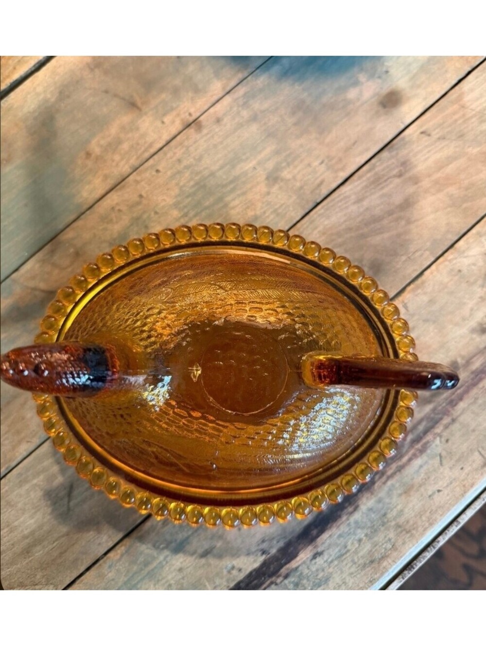 Vtg Indiana Glass Amber Hen on Nest Covered Candy Dish EUC Mid-Century 7”, 464 - Picture 3 of 8